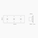 Kew Drievoudige 3x USB-C 30 W voedingsmodule - Doorzichtig | Wit