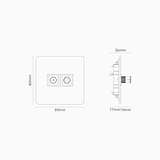 Kew Enkele satelliet- en tv-aansluiting - Beschilderbaar | Wit