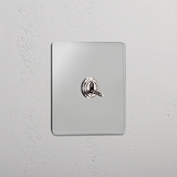 Enkele Tuimelschakelaar in Doorzichtig Gepolijst Nikkel - Effectief Licht Beheersysteem