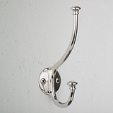 Polished Nickel Mews Hook on White Background