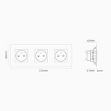 Kew Drievoudige 3x Frans/Belgisch type E stopcontact - Antiek messing | Wit