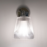 Luxury Fluted Glass Turned ON - Polished Nickel on Wall