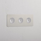 Triple 3x French Power Module - Polished Nickel White