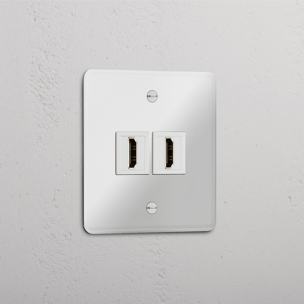 Dubbele Aansluiting HDMI Module in Doorzichtig Wit - Betrouwbare Digitale Connectiviteit