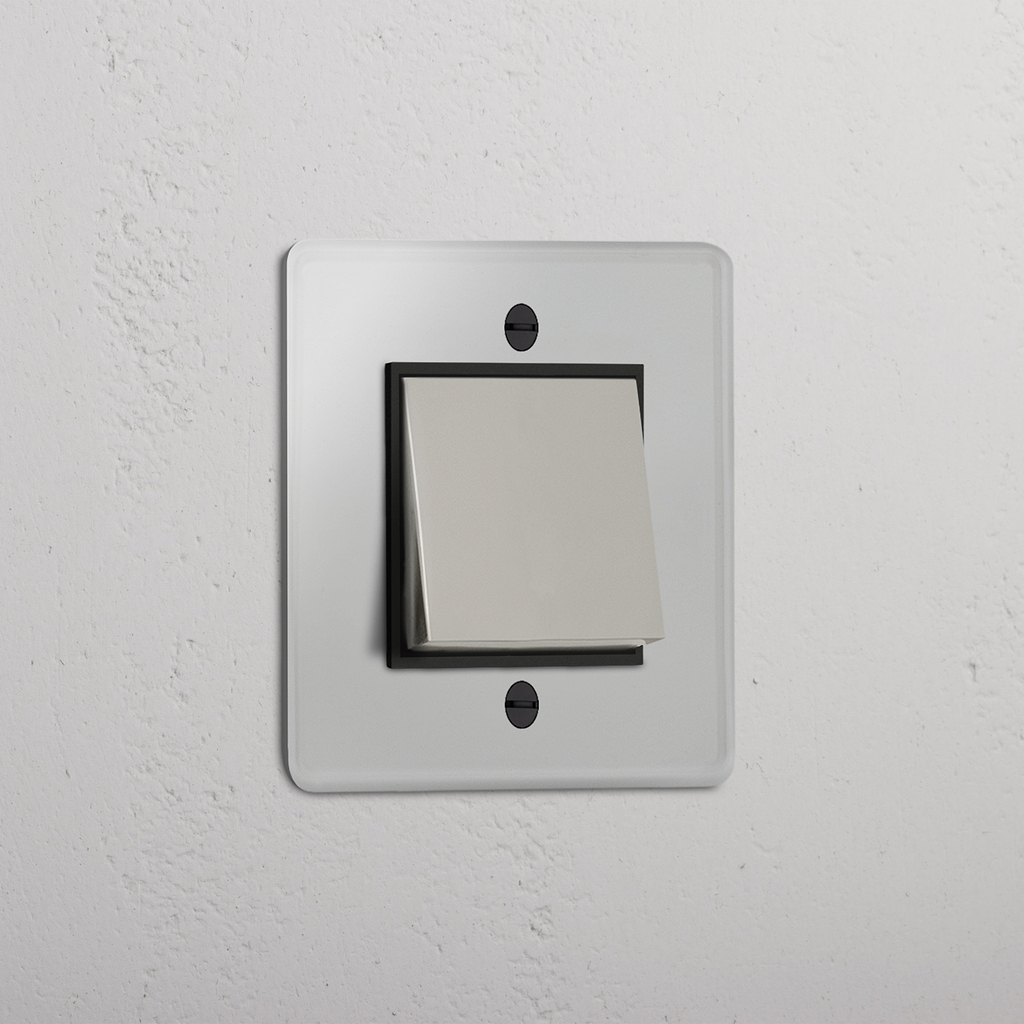 Enkele Wip Schakelaar in Doorzichtig Gepolijst Nikkel Zwart - Functionele Verlichtingsoplossing