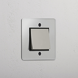 Enkele Wip Schakelaar in Doorzichtig Gepolijst Nikkel Zwart - Functionele Verlichtingsoplossing