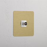 Enkele TV Module Antiek Messing Wit - Glasdoorzichtige Transmissie