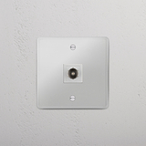 Quality Television Signal Accessory: Clear White Single TV Module on White Background