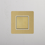 Easy-to-Use Central Rocker Switch in Antique Brass White on White Background