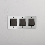 Triple Rocker Switch in Clear Bronze Black - Comprehensive Light Management Tool