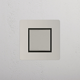 Central Control Light Switch on White Background: Polished Nickel Black Single Rocker Switch (Cent)