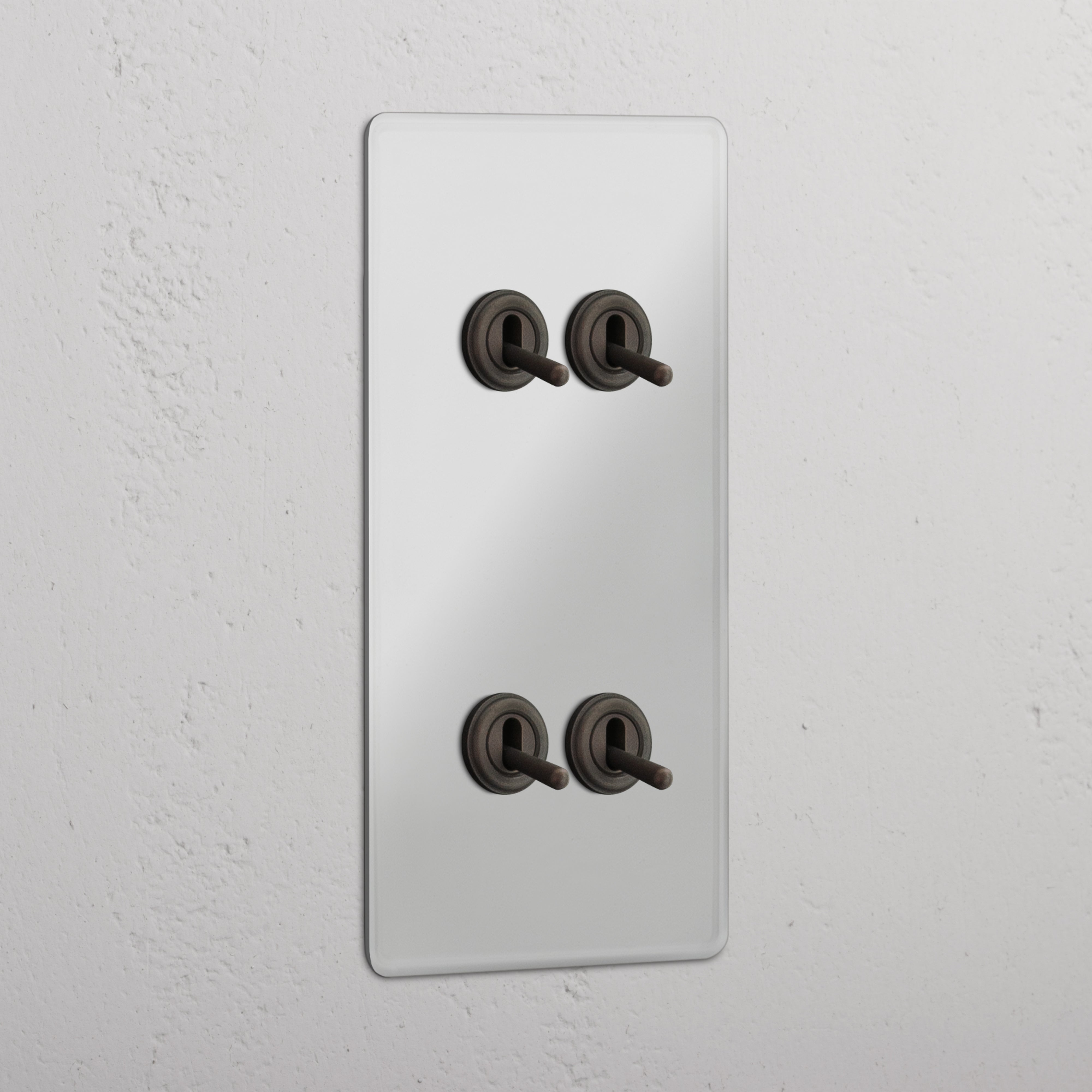 Vertical Four-Levers Double Toggle Switch in Clear Bronze - Robust Light Control System