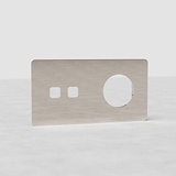 Plaque (Double) Insert Interrupteur x2 & Insert Rond x1 - Nickel Poli