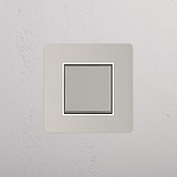 Centre-Position Single Rocker Switch in Polished Nickel White on White Background