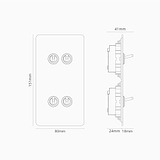 Interrupteur VV à Levier x4 Vertical (Plaque Double) - Nickel Poli