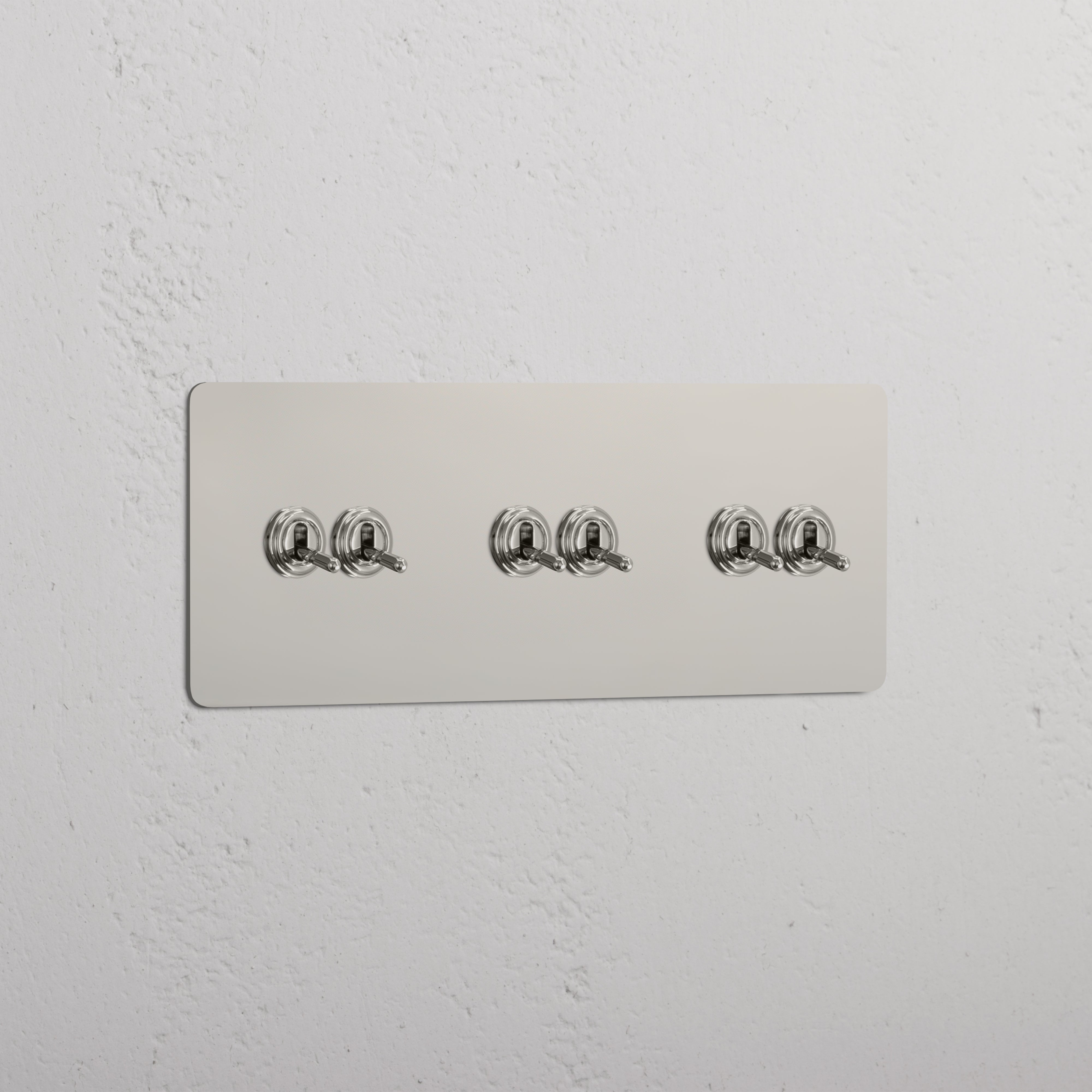 Super Capacity Light Toggle Switch: Polished Nickel Triple 6x Toggle Switch