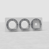 Plaque Blanche (Triple) avec 1 Insert Interrupteur et 2 Insert Rond, pour plaques d'interrupteurs peignables UE, trois rondes, une carrée.