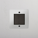 Central Single Rocker Switch in Clear Bronze Black for Efficient Light Management on White Background