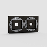 Stylish Double Switch Plate in Bronze for Light Control - on White Background