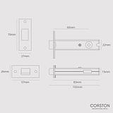 Serrure de Salle de Bain 60mm - Laiton Ancien