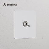 Bouton Poussoir Connecté à Levier (Plaque Simple) - Nickel Poli Peignable