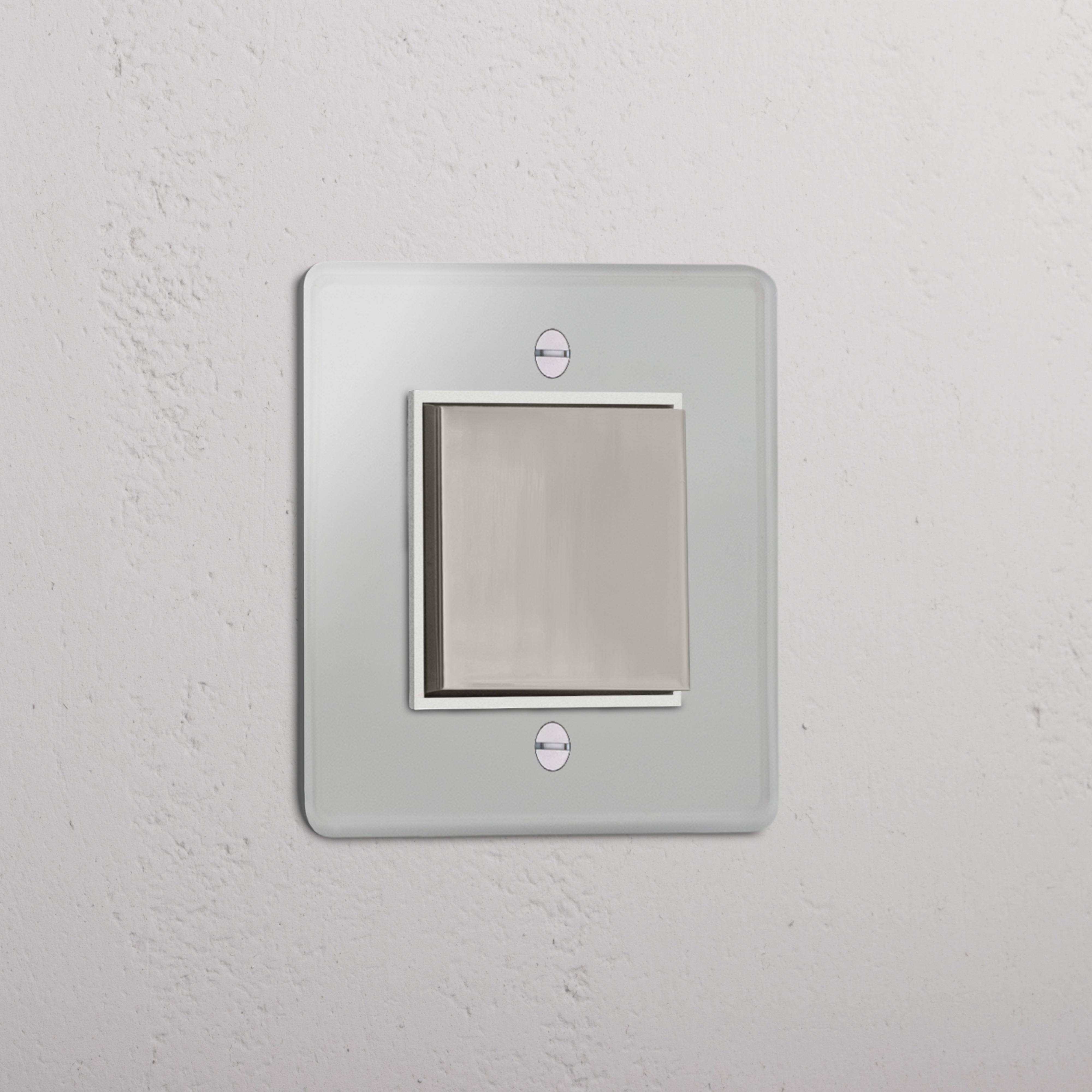 Central Single Rocker Switch in Clear Polished Nickel White - Efficient Lighting Solution