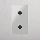 Vertical Double Toggle Switch in Clear Bronze - User-friendly Light Operation Accessory on White Background