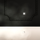 Interrupteur VV Carré (Plaque Simple) en nickel avec insert blanc sur un mur, faisant partie de 'Interrupteurs & Variateurs Simple'.