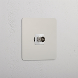 TV Signal Accessory: Single TV Module in Polished Nickel White