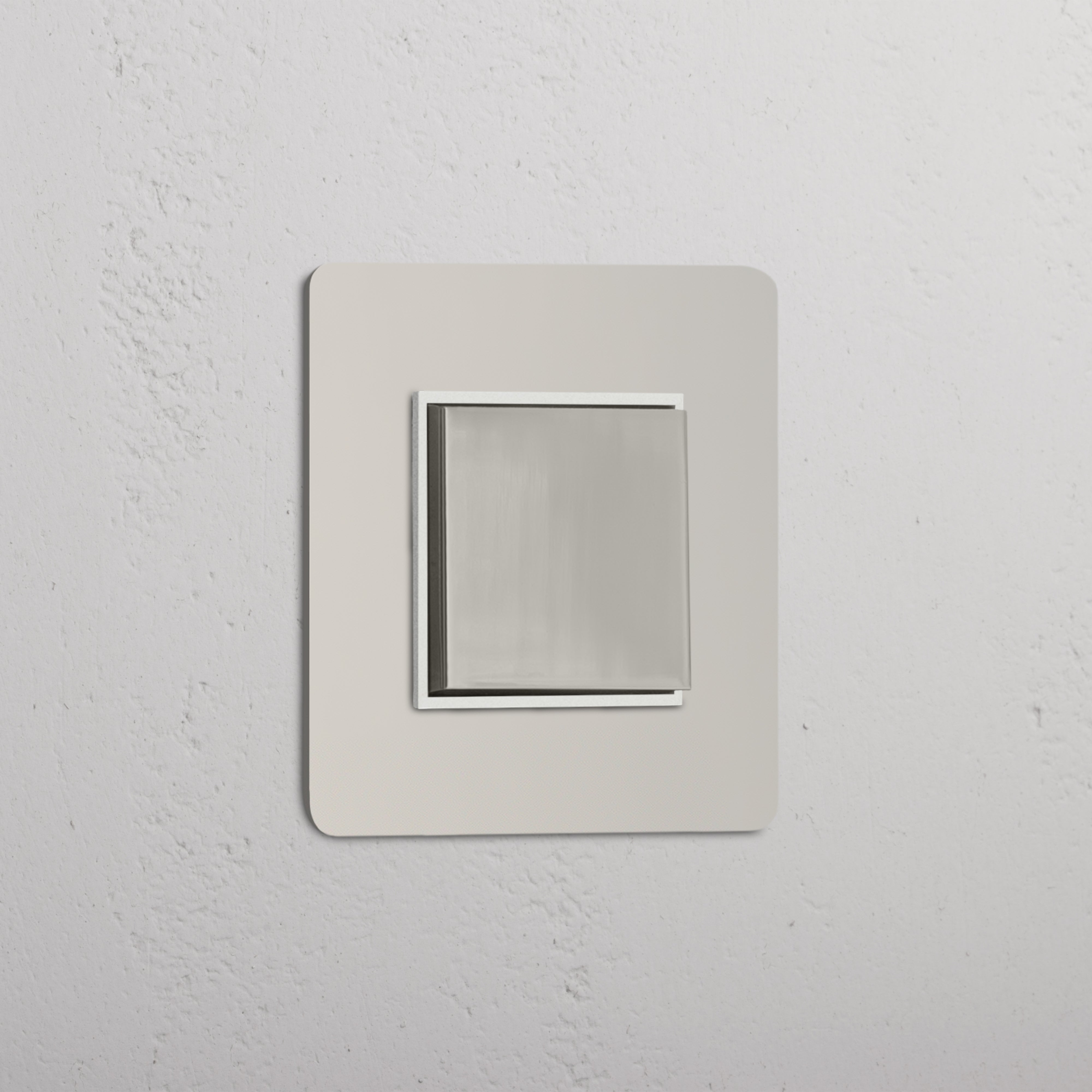 Centre-position Light Control Switch: Single Rocker Switch (Cent) in Polished Nickel White