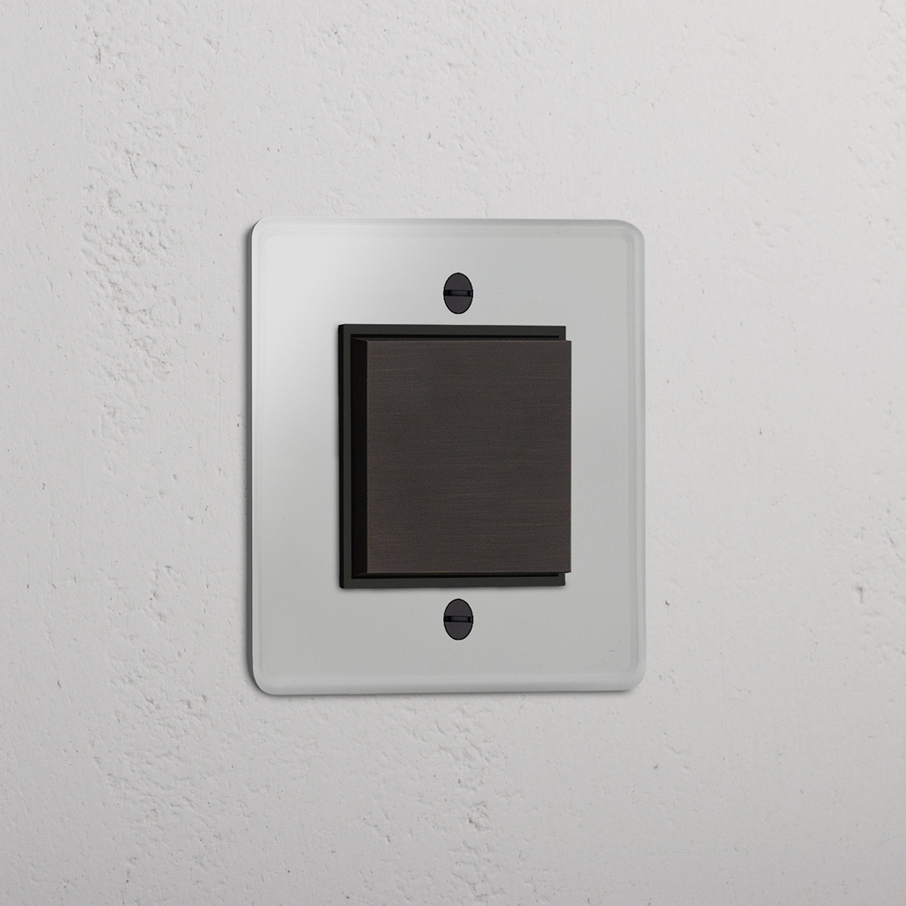 Central Single Rocker Switch in Clear Bronze Black - Efficient Light Management Solution
