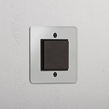 Central Single Rocker Switch in Clear Bronze Black - Efficient Light Management Solution