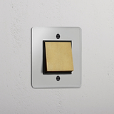 Intermediate Clear Antique Brass Black Single Rocker Switch - Versatile Lighting Accessory