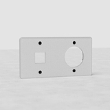 runder Zweifachrahmen für 1 Keystone & 1 Steckdoseneinsatz EU – Durchsichtig + Schwarz 