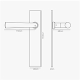 Apsley gefederter Türgriff mit Langschild – Antikes Messing