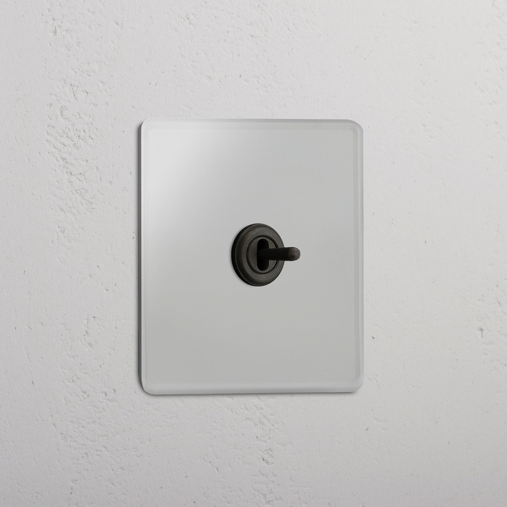 Schalter mit Aus-Position in der Mitte – Kipphebelschalter – Durchsichtig + Bronze – effizientes Lichtsteuerungssystem