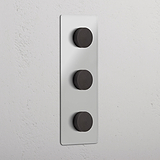 Vertikaler Dreifach-Dimmschalter – Durchsichtig + Bronze – Einstellbares Zubehör zur Lichtsteuerung