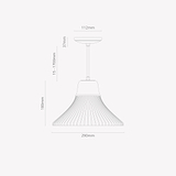 Hammersmith hängende Medium-Deckenleuchte geriffeltes Glas – Bronze