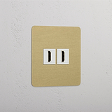 HDMI-Modul mit 2 Anschlüssen – Antikes Messing + Weiß – hohe Qualität