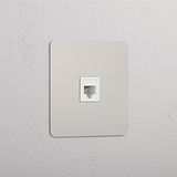 Zubehör für Netzwerkkonnektivität: RJ45-Modul – Poliertes Nickel + Weiß