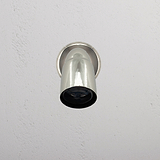 Ealing Außenwandstrahler mittelgroße Rosette – Poliertes Nickel, stilvoll an der Wand für Outdoorbeleuchtung.