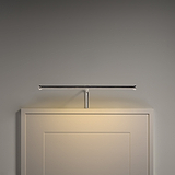 Die Harrow Bilderleuchte 400 mm in poliertem Nickel wirft weiches Licht, ideal zum Beleuchten von Kunstwerken an Wänden.