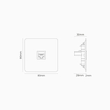 RJ45-Anschluss 1x in Einfachrahmen – Poliertes Nickel + Weiß