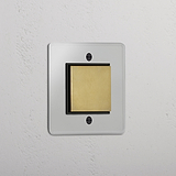 Transparenter Schalter mit Aus-Position in der Mitte – mit einer Wippe – Antikes Messing – zuverlässiges Lichtmanagement