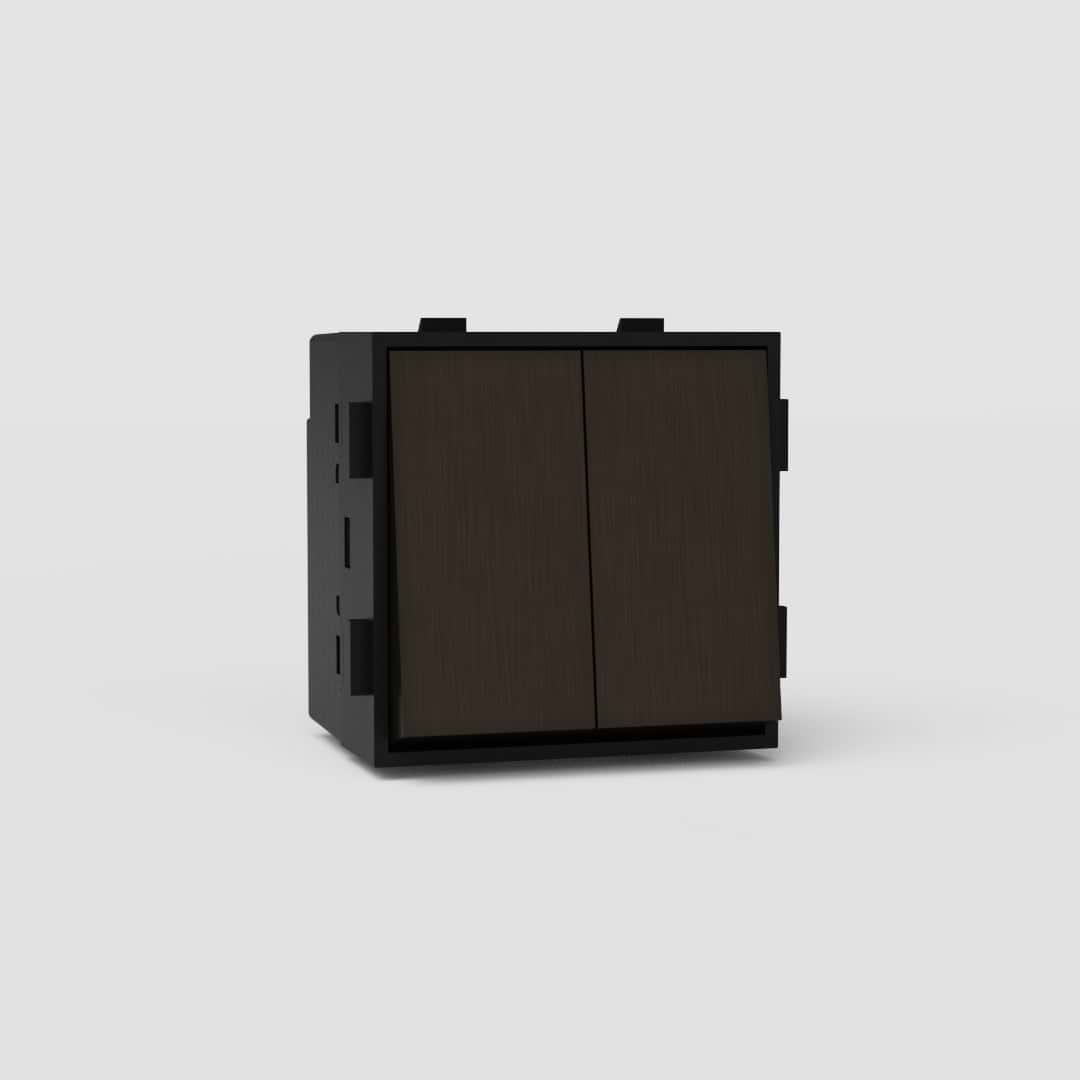 Doppelter Zwei-Wege-Wippschalter – Bronze + Schwarz – EU – Lichtmanagementsystem