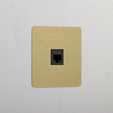 Módulo individual RJ45 en latón antiguo y negro