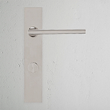 Manilla para puertas Clayton con placa larga (con muelle) y sistema giratorio - Níquel pulido