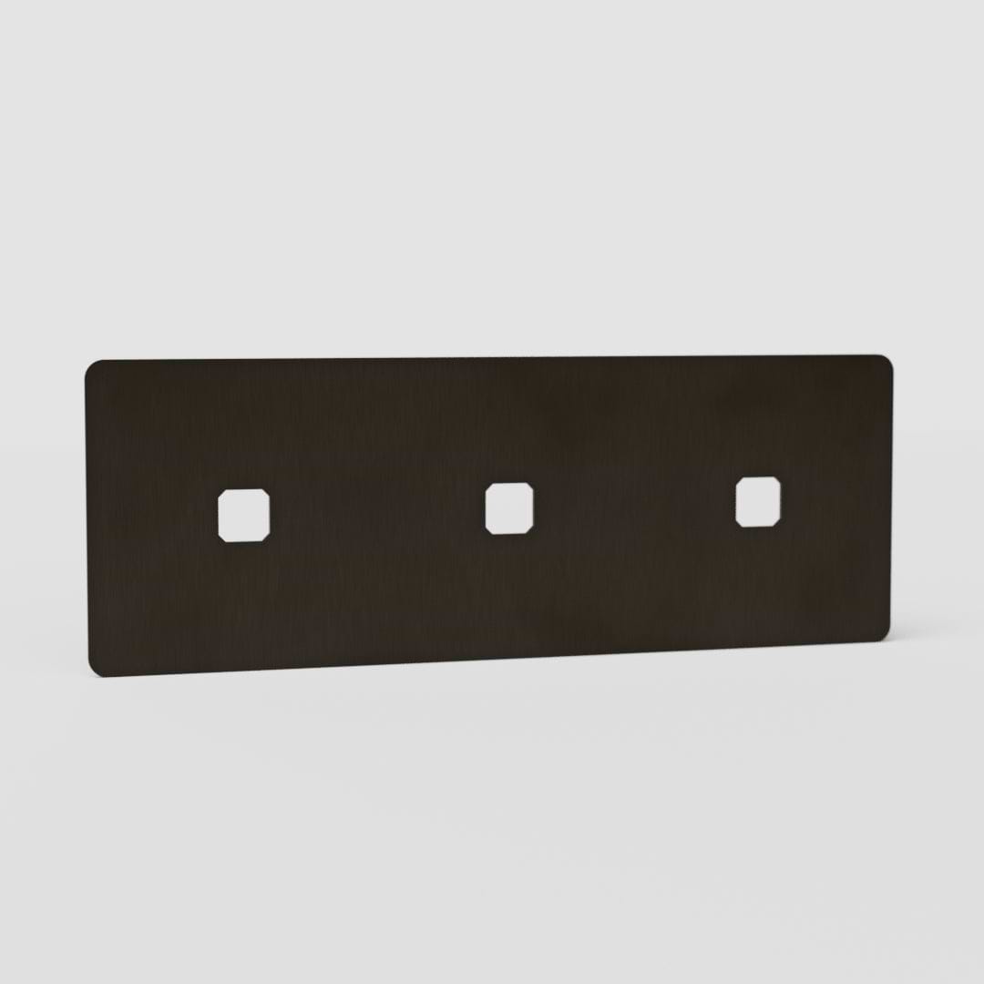 Placa de interruptor triple EU en bronce - Accesorio avanzado para control de la luz