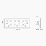 Módulo redondo Schuko x3 (marco triple) - Transparente (inserción blanca)