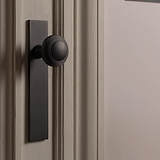 Pomo para puertas Poplar con placa larga (con muelle) - Bronce